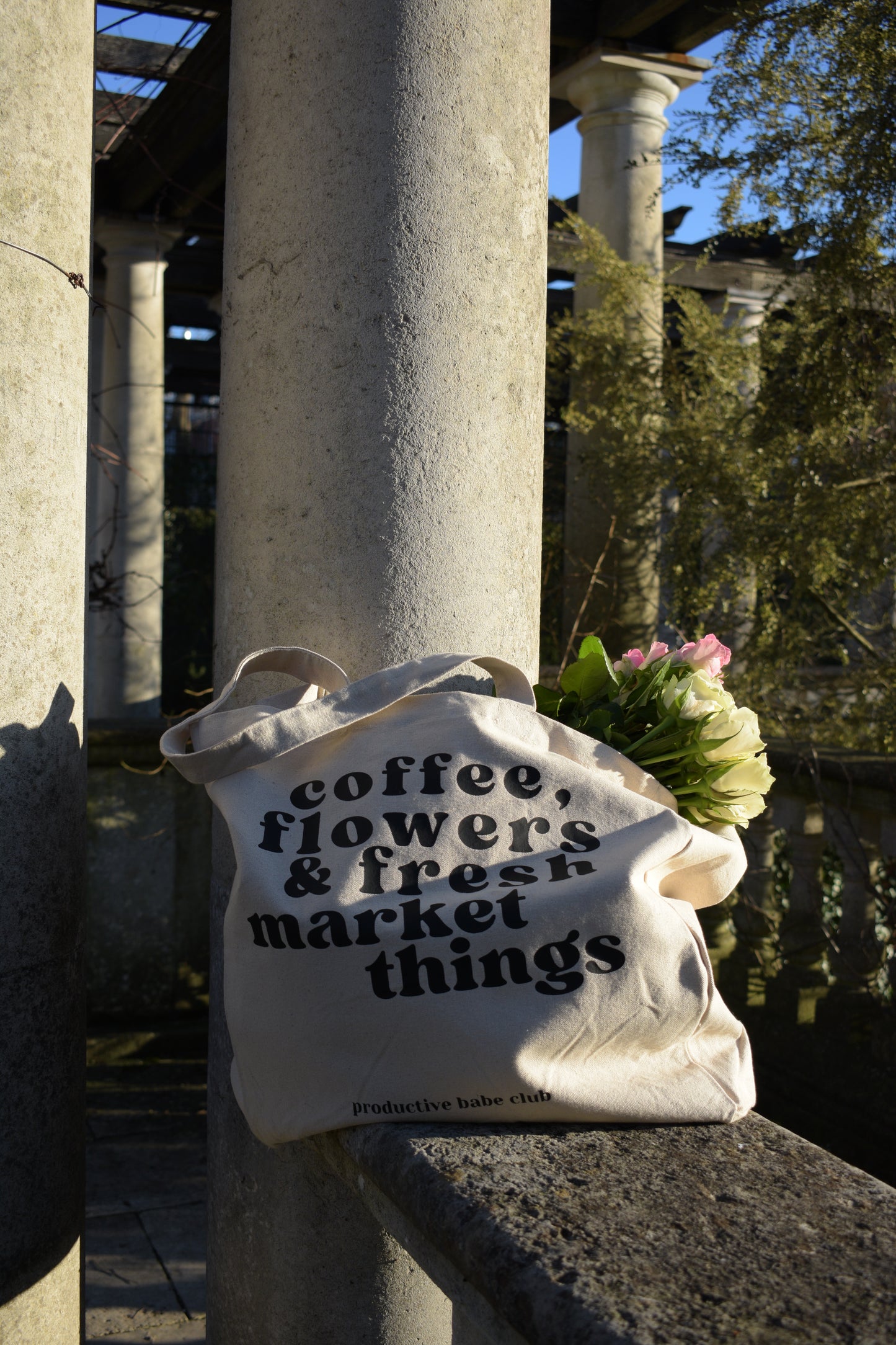 'Market Things' Slogan Tote Bag