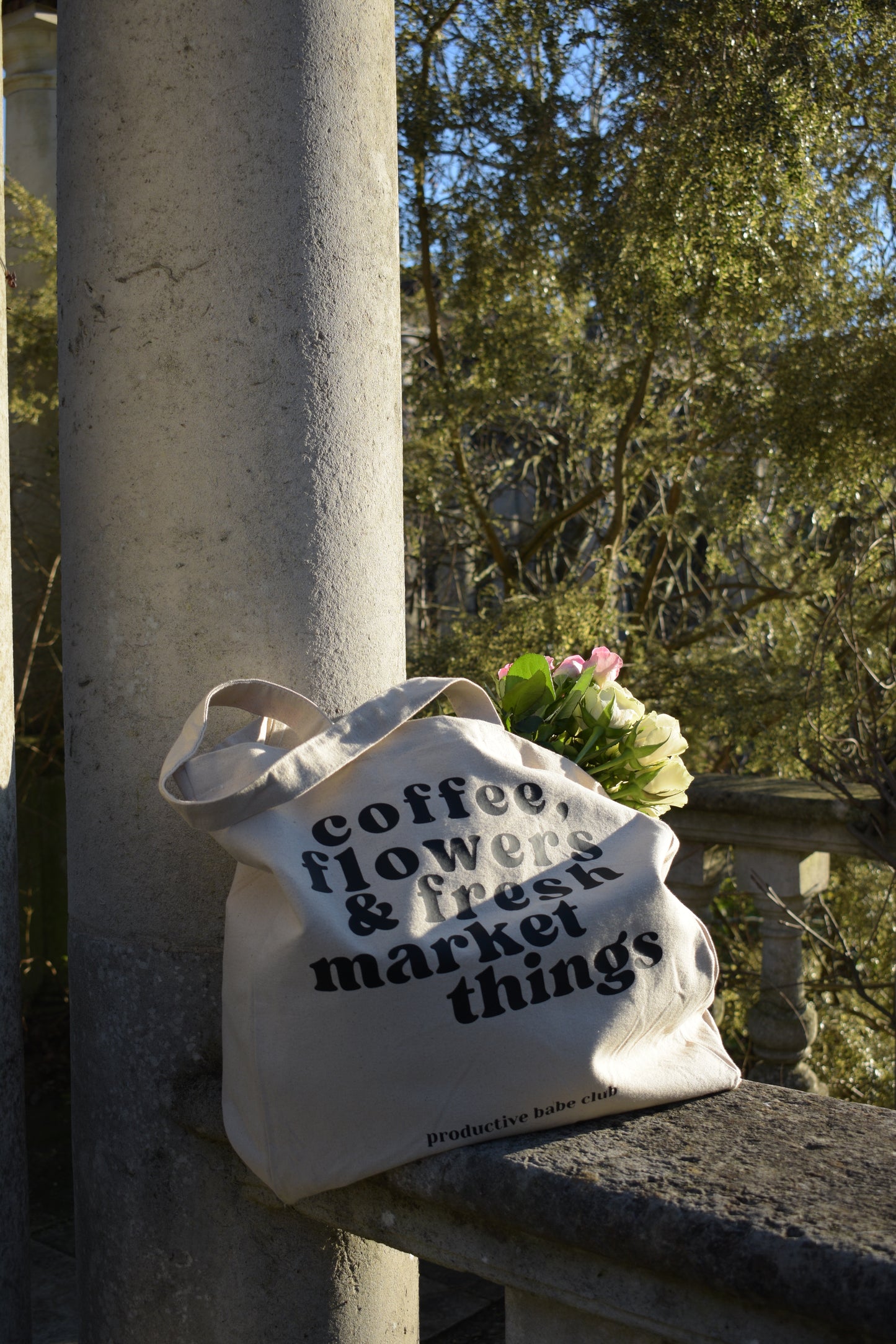 'Market Things' Slogan Tote Bag