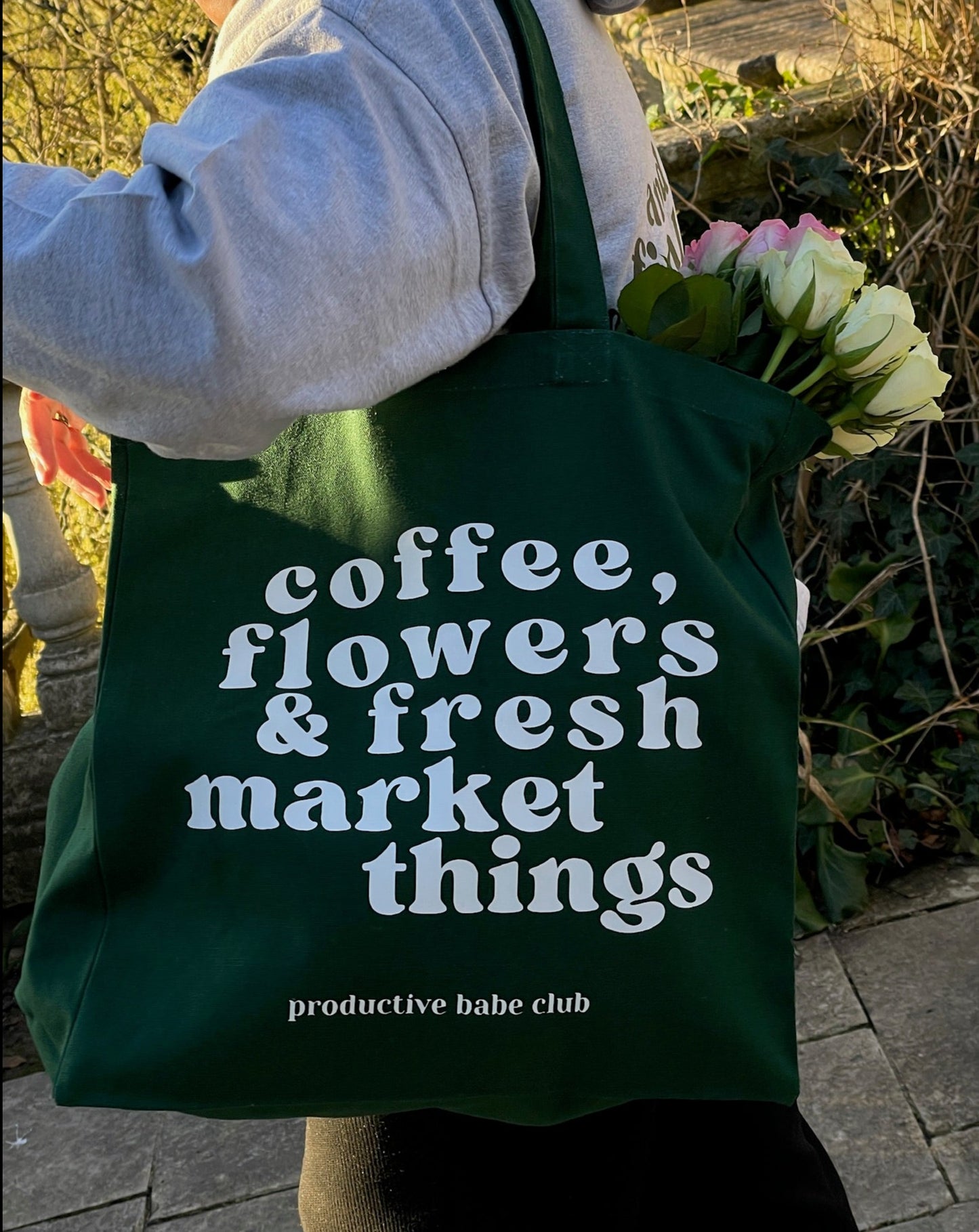 'Market Things' Slogan Tote Bag