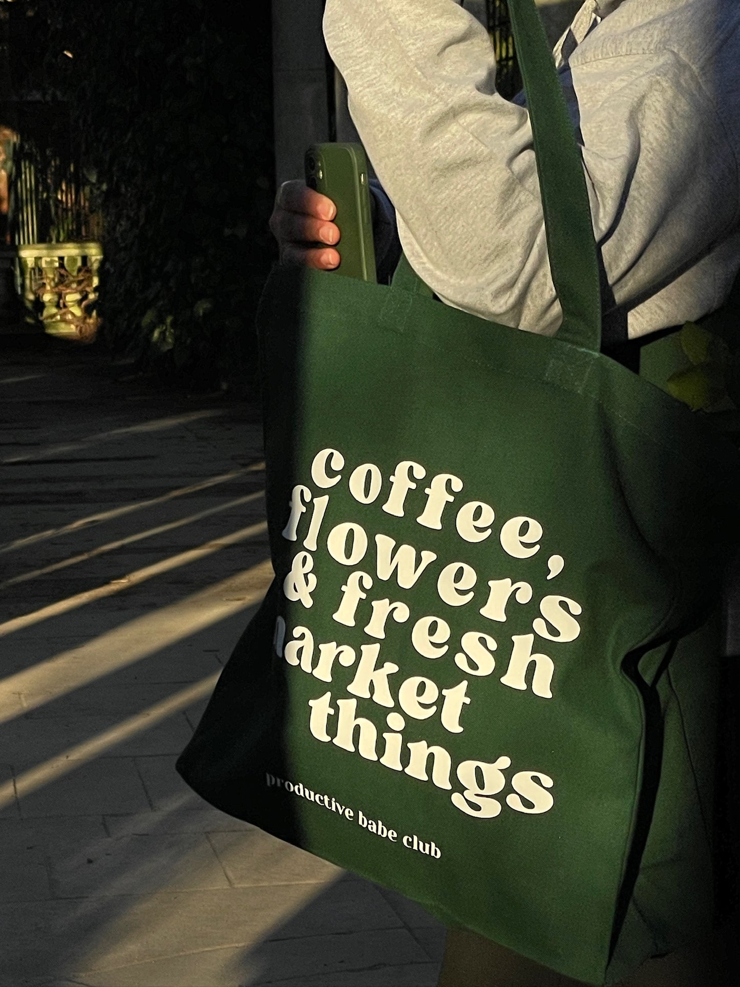 'Market Things' Slogan Tote Bag